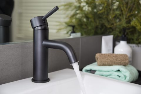 matte black basin mixer tap by meir