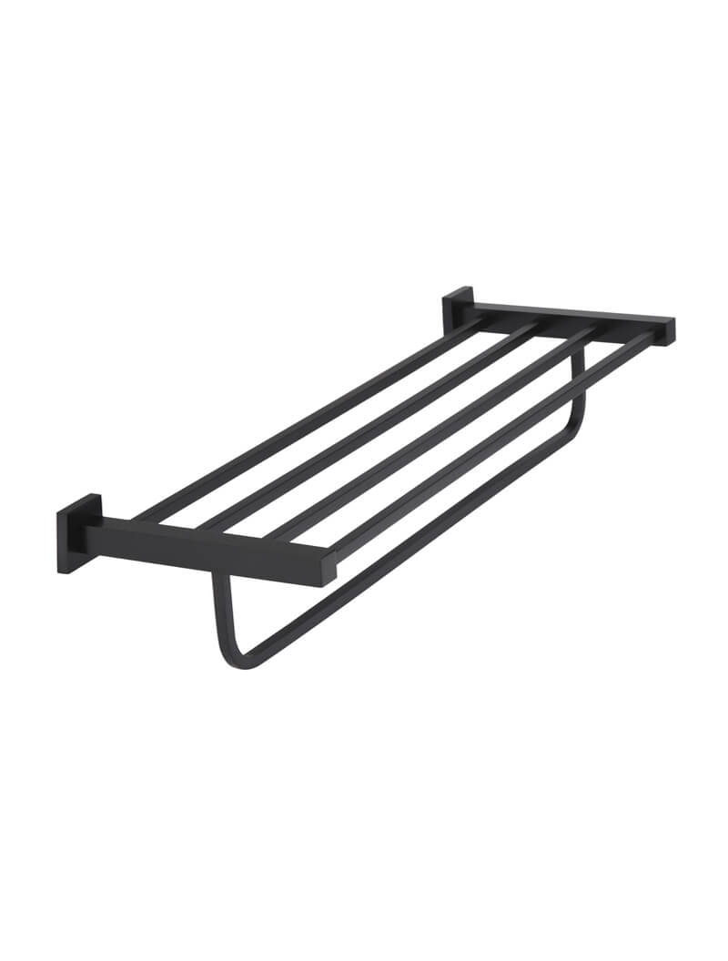 Square Matte Black Multi Towel Rail Rack